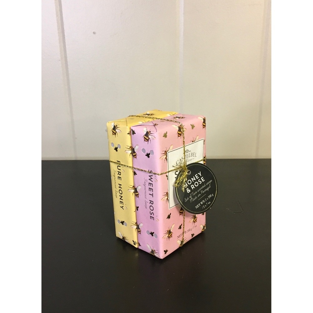 Castlebel Honey Rose Scented Soap Set 2 Bars New